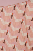 Apricot Red Semi Sheer Pleated Skirt