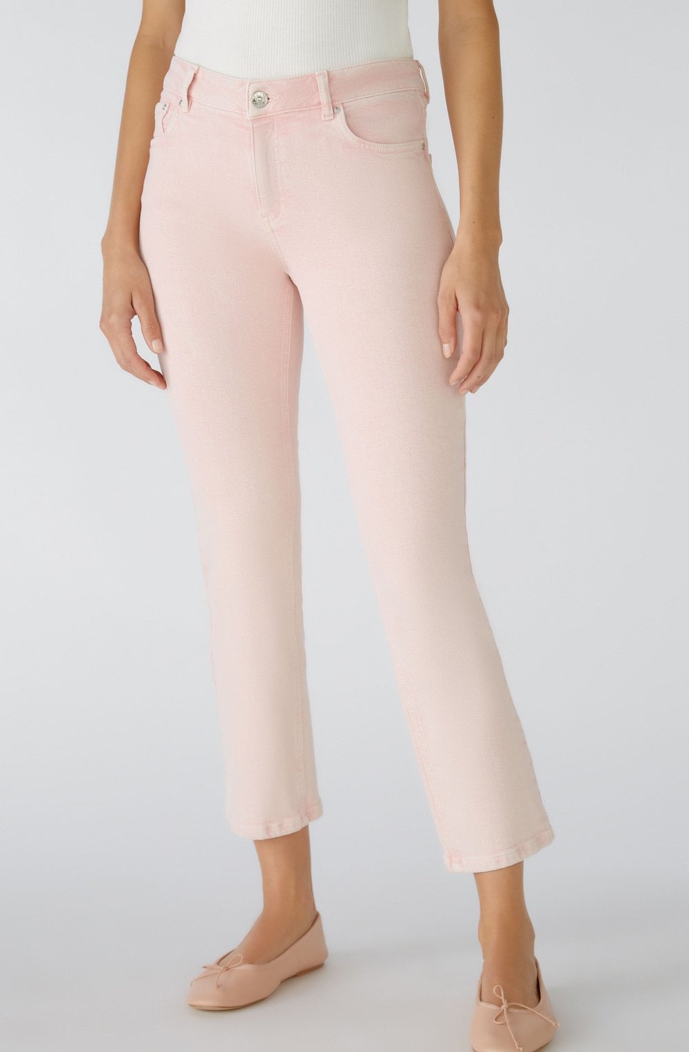 Apricot Red Straight Leg Cropped Jeans