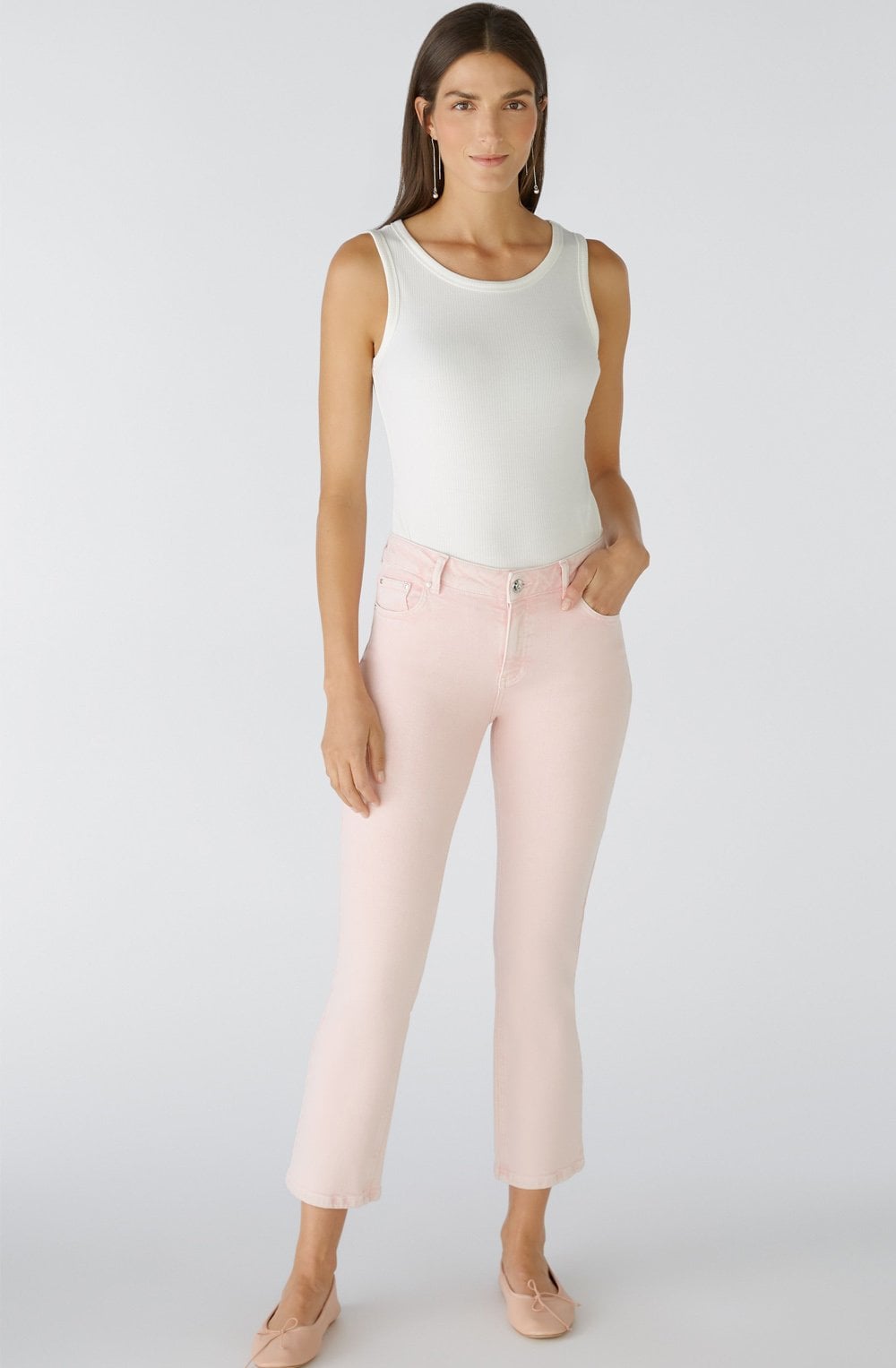 Apricot Red Straight Leg Cropped Jeans