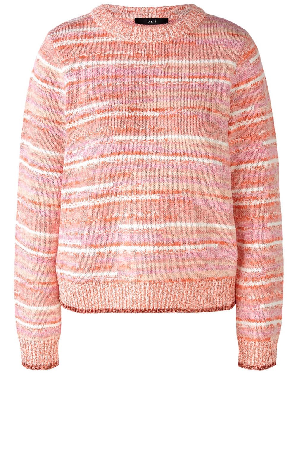 Apricot Red Striped Relaxed Jumper