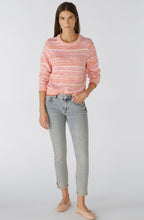 Apricot Red Striped Relaxed Jumper
