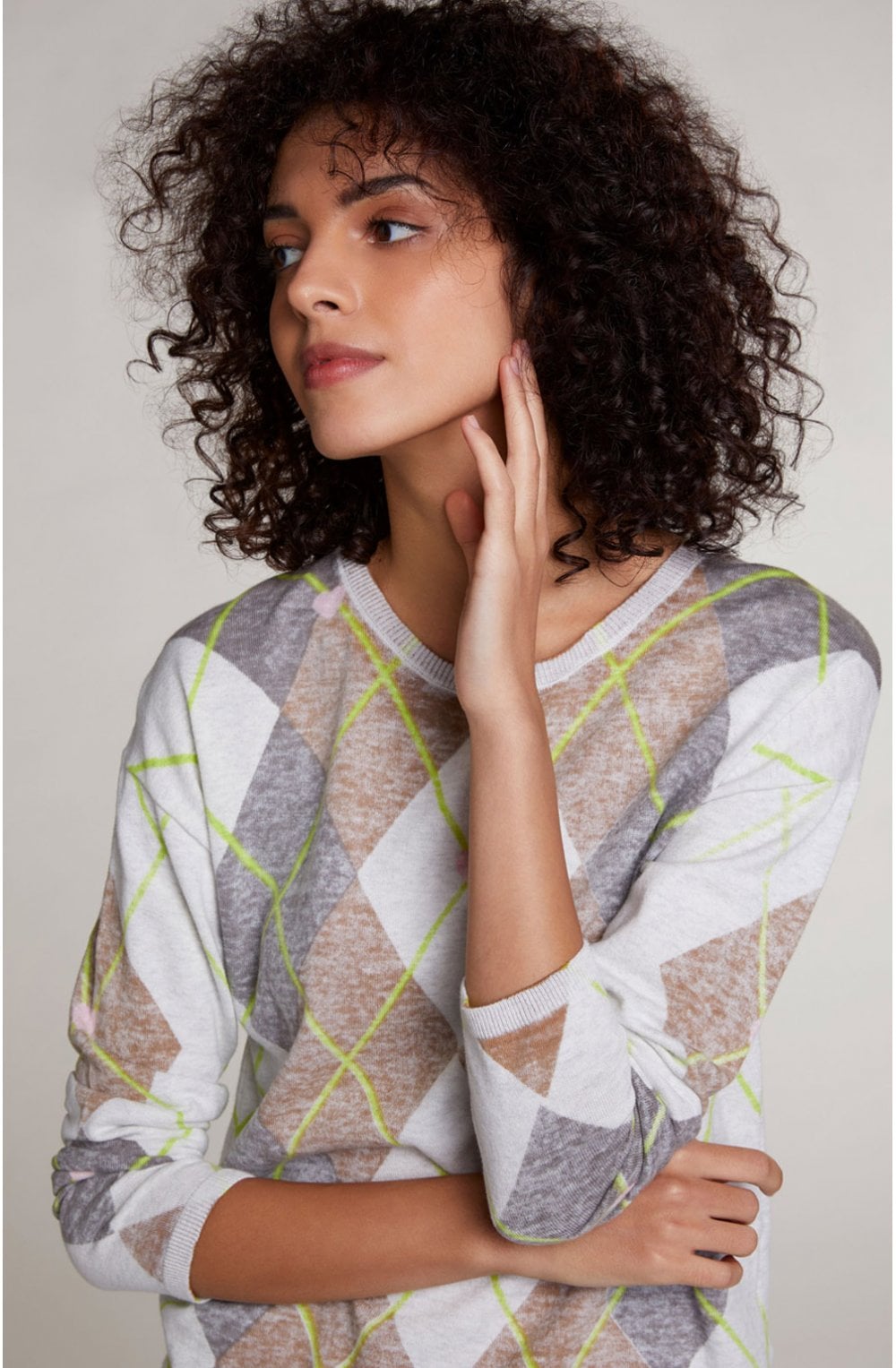 Argyle Fine Knit Jumper