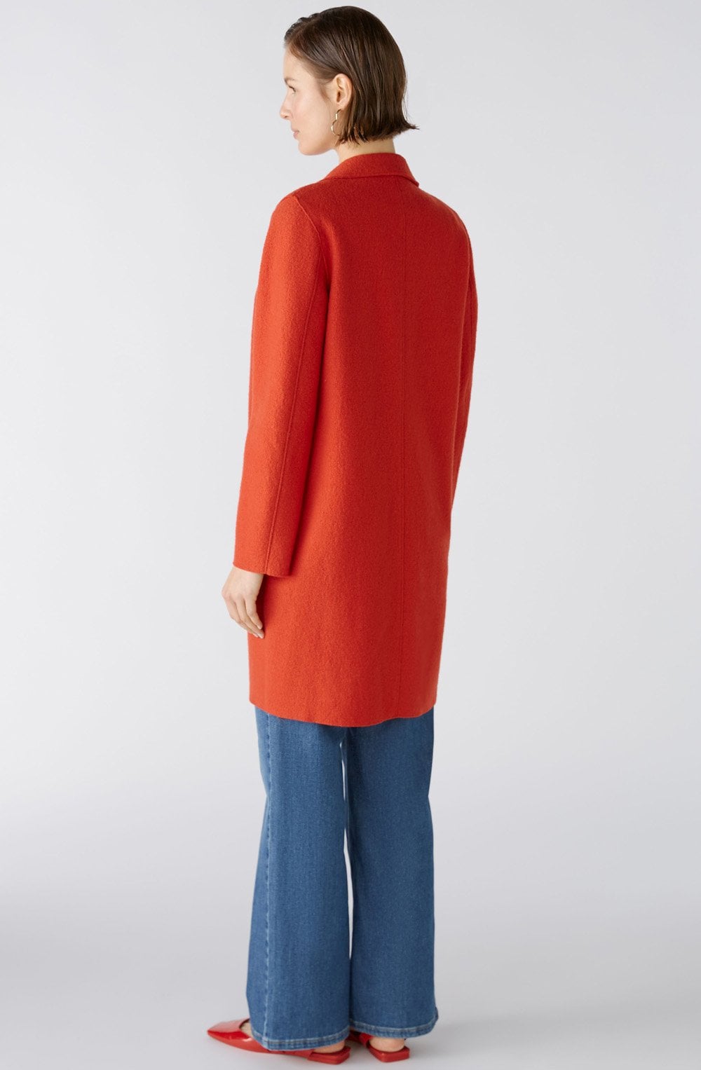 Aura Orange Boiled Wool Coat