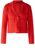 Aura Orange Fine Rib Cropped Jacket