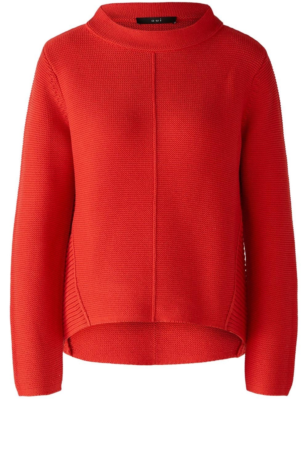 Aura Orange Red Contrast Knit Jumper