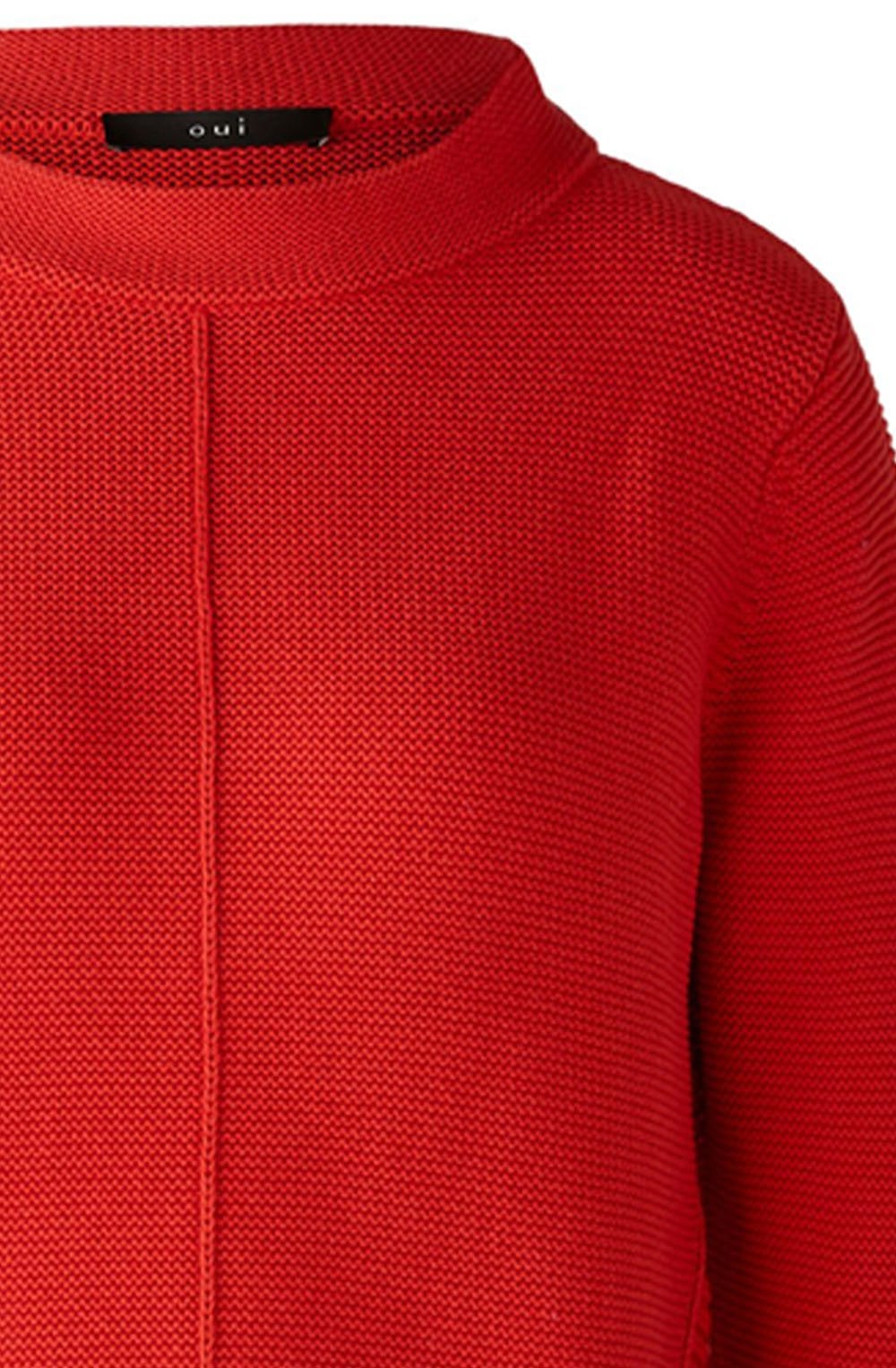 Aura Orange Red Contrast Knit Jumper