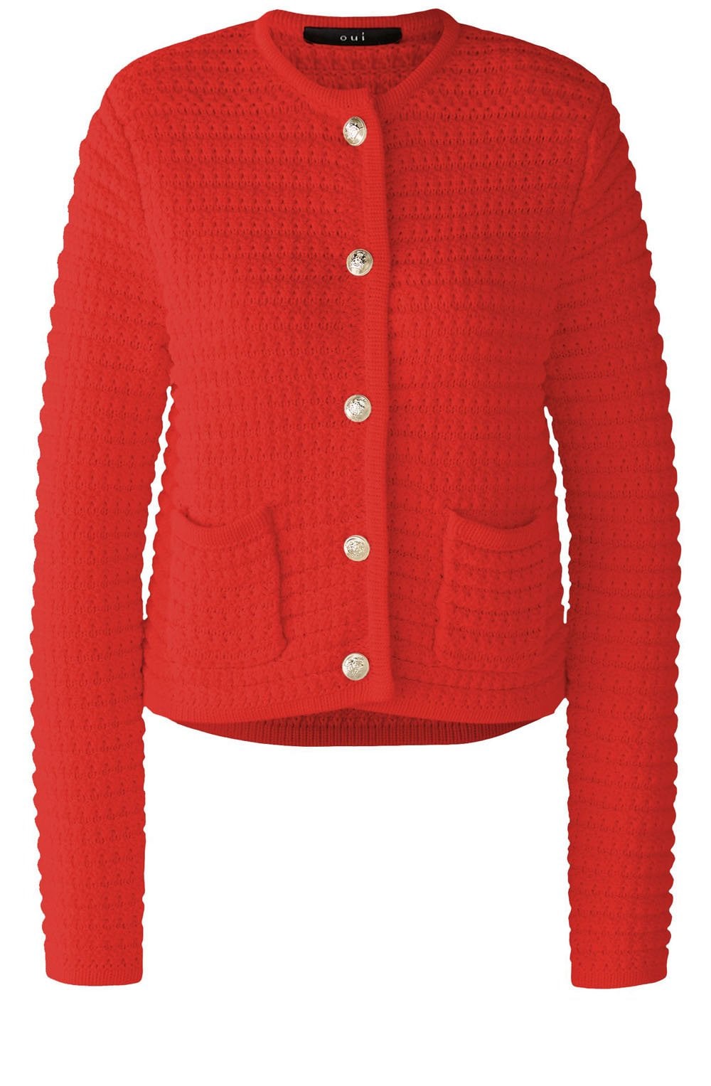 Aura Orange Red French Style Cardigan