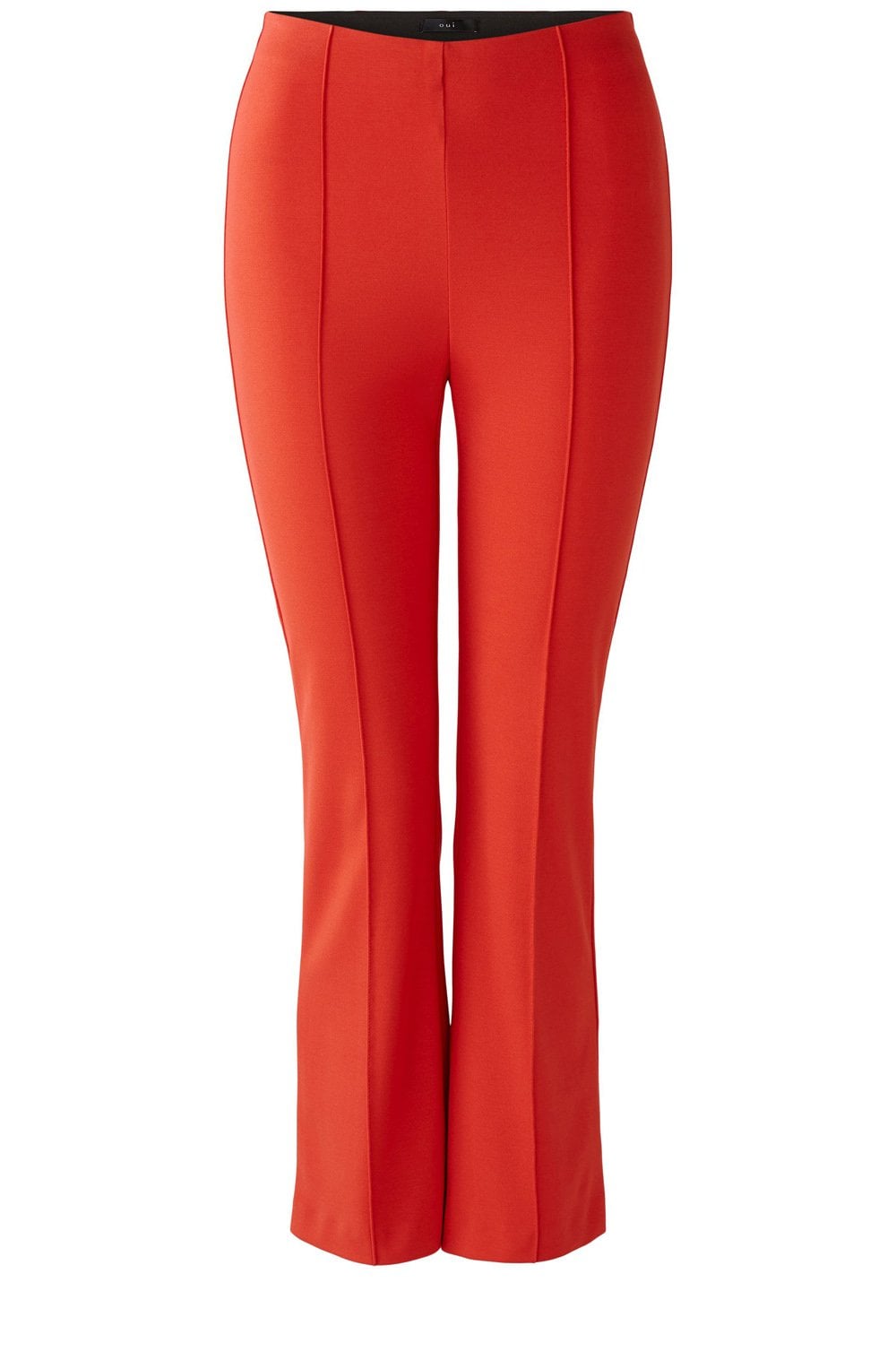 Aura Orange Red Kick Flare Ankle Length Trousers