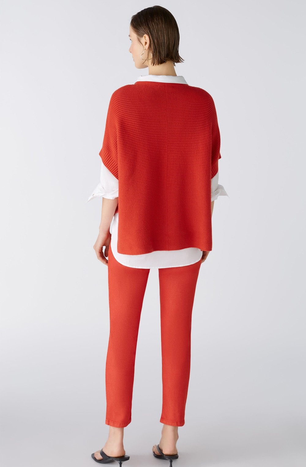 Aura Orange Red Poncho Style Jumper
