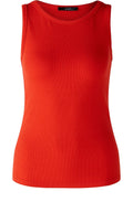 Aura Orange Red Ribbed Vest Top