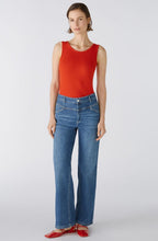 Aura Orange Red Ribbed Vest Top