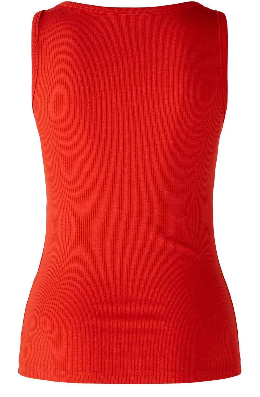 Aura Orange Red Ribbed Vest Top