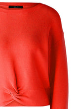 Aura Orange Red Twisted Hem Sweater