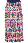 Aztec Print Pleated Skirt