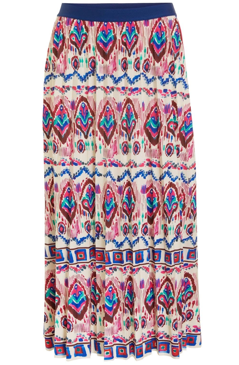Aztec Print Pleated Skirt