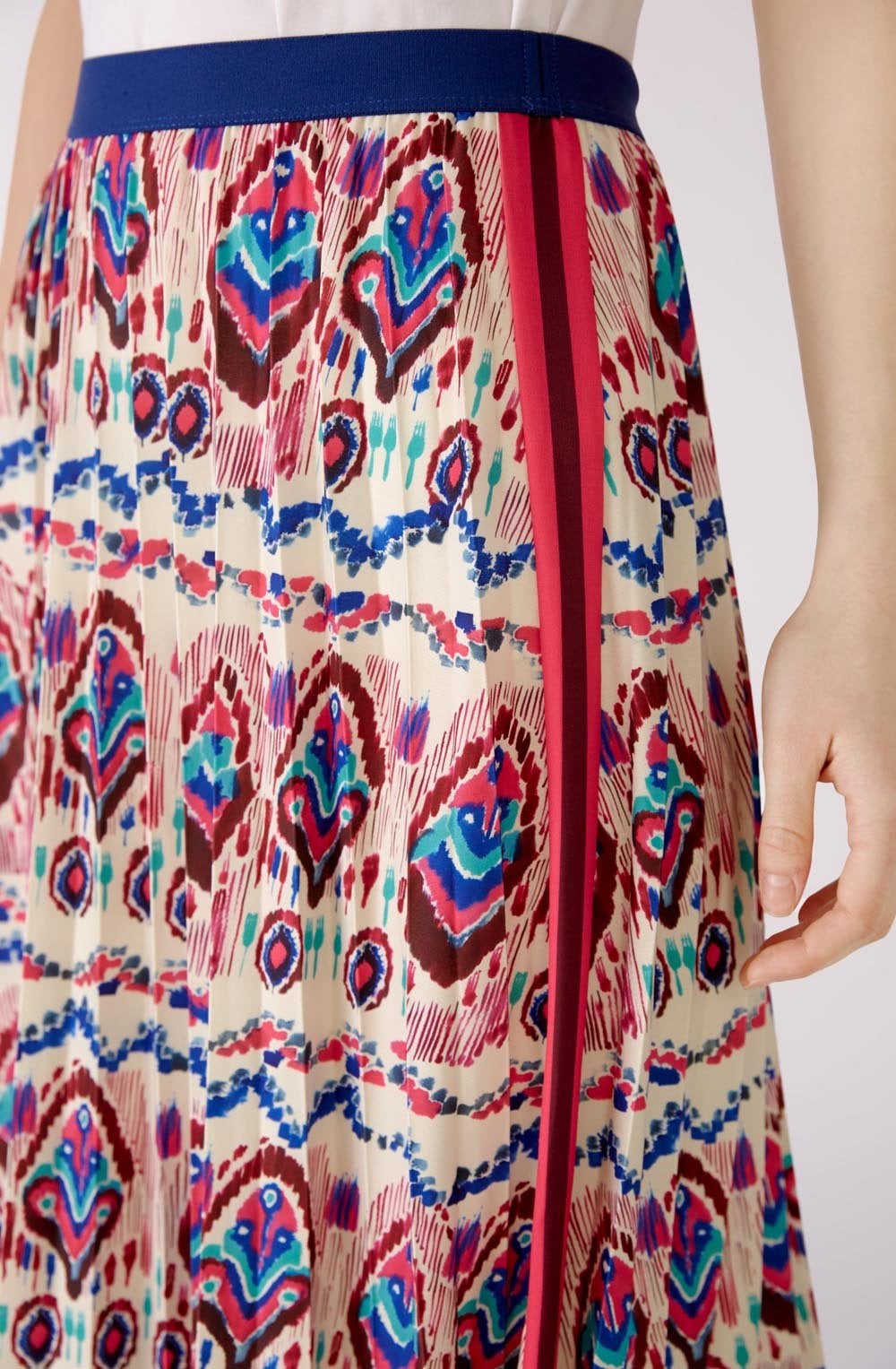 Aztec Print Pleated Skirt