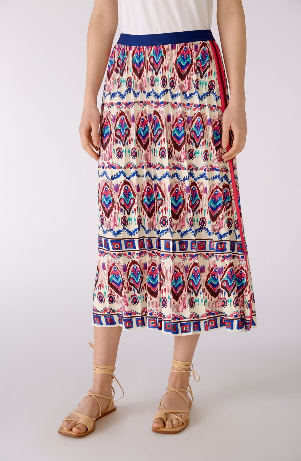 Aztec Print Pleated Skirt