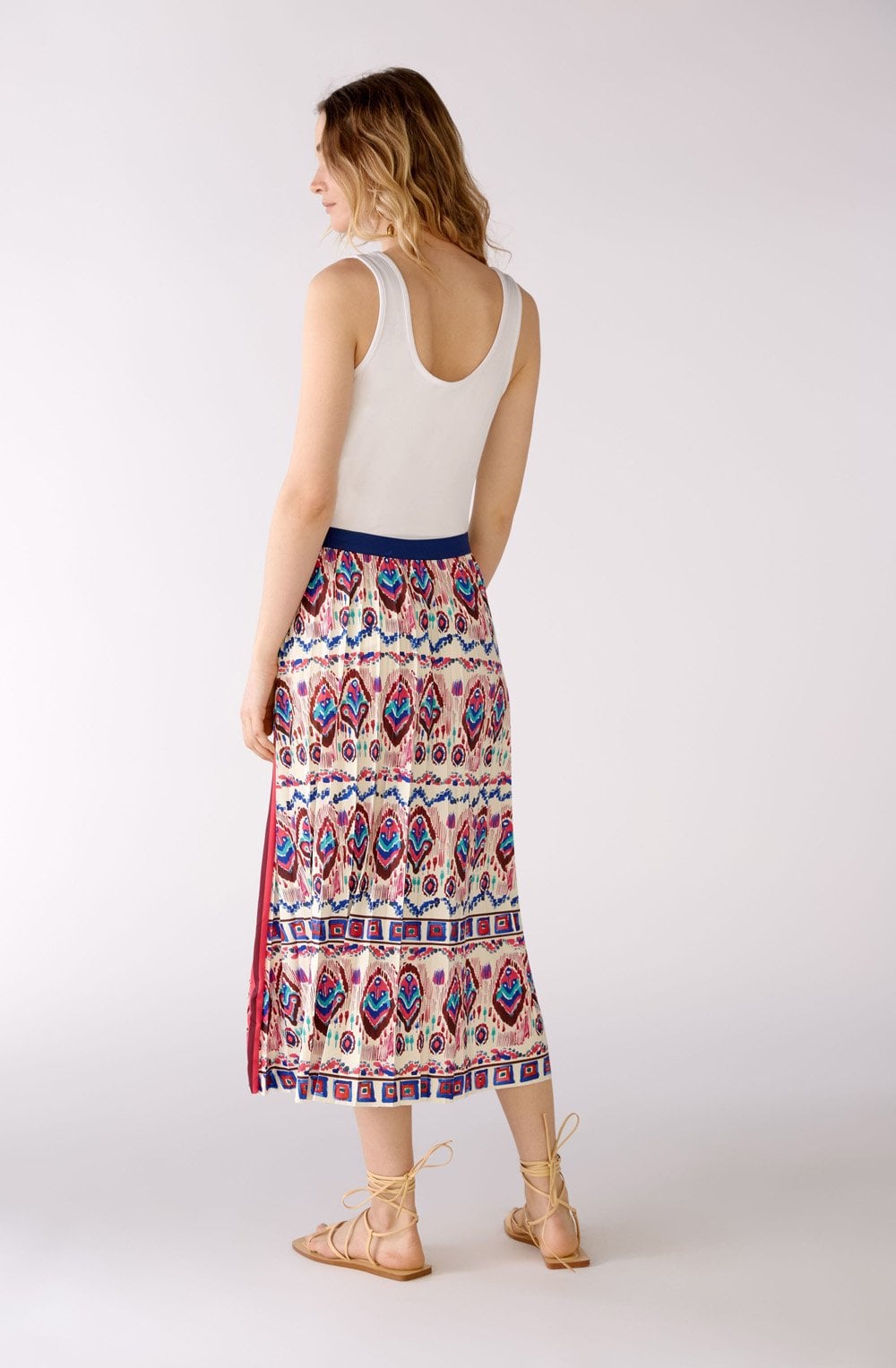 Aztec Print Pleated Skirt