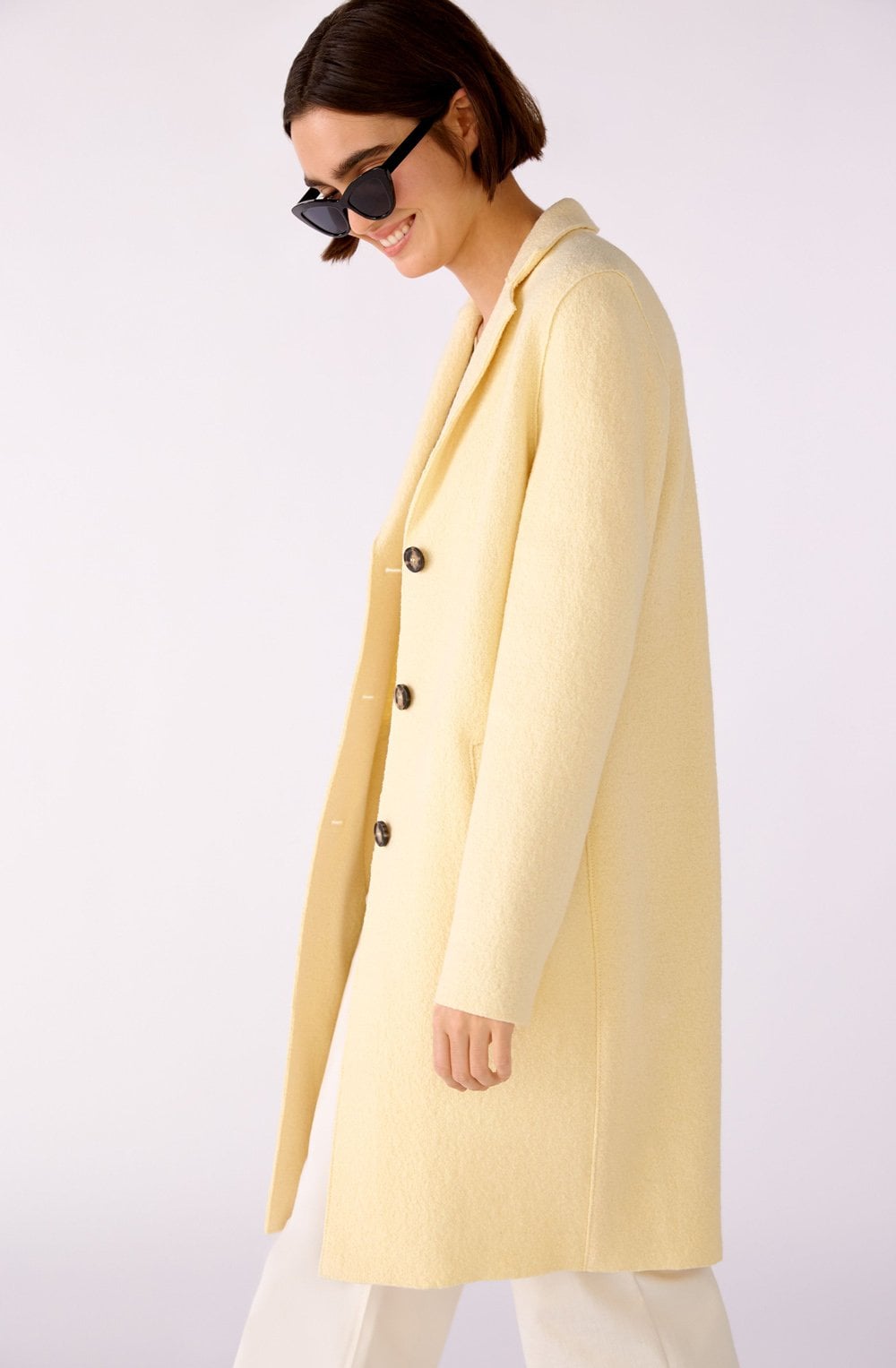 Banana Crepe Boiled Wool Coat