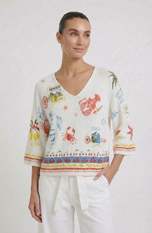 Beach Design Fine Knit Jumper