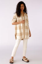 Beige and White Checked Shacket