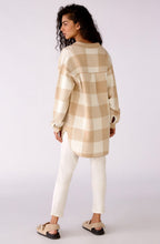 Beige and White Checked Shacket