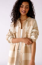 Beige and White Checked Shacket
