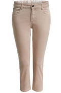 Beige Cropped Jeans