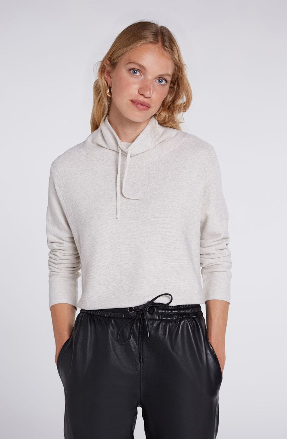 Beige Fine Rib Jumper