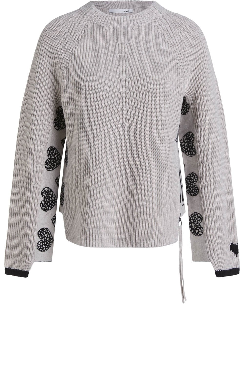 Beige Heart Design Jumper