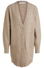 Beige Long Line Cardigan