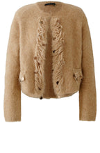 Beige Melange Fringed Cardigan