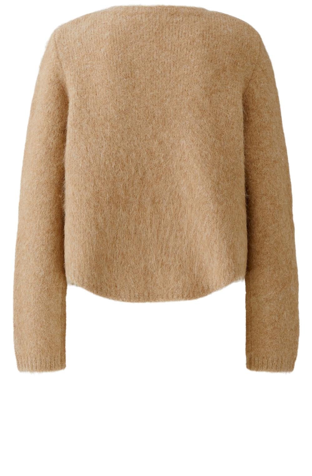Beige Melange Fringed Cardigan