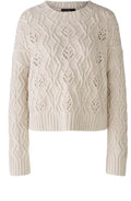 Beige Melange Open Cable Knit Jumper