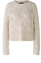 Beige Melange Open Cable Knit Jumper