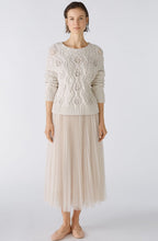 Beige Melange Open Cable Knit Jumper