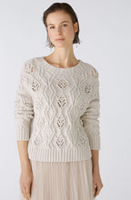 Beige Melange Open Cable Knit Jumper