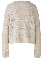 Beige Melange Open Cable Knit Jumper