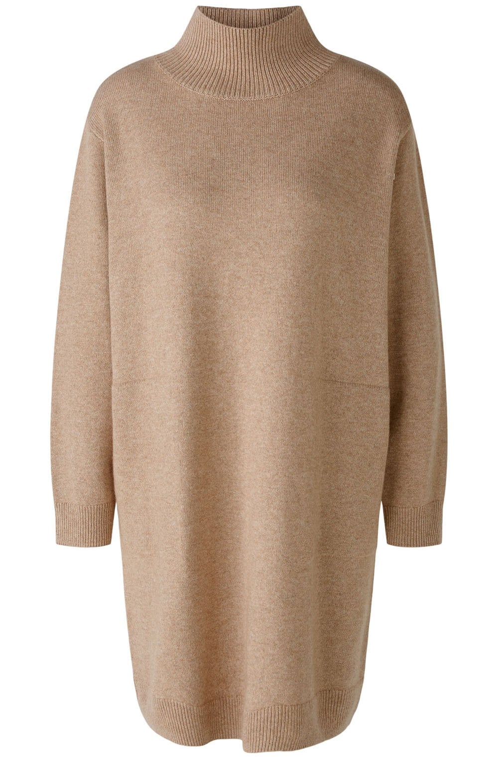 Beige Melange Oversized Knitted Dress