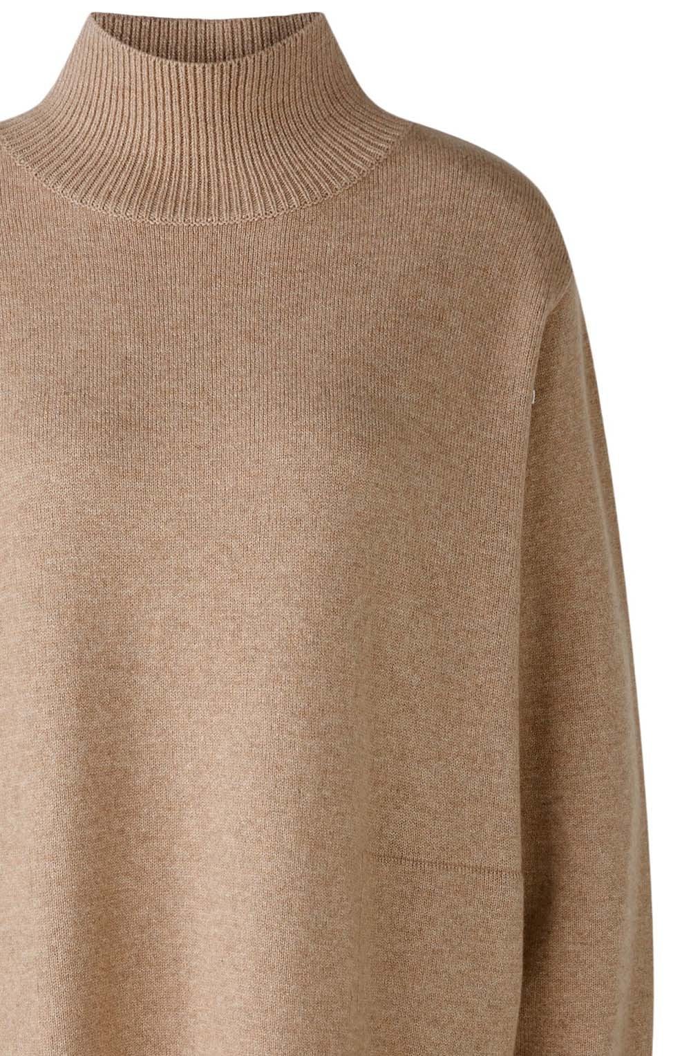Beige Melange Oversized Knitted Dress