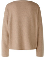 Beige Melange Relaxed Jumper with Oversized Pocket