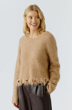 Beige Melange Sequin Fringe Jumper