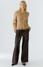 Beige Melange Sequin Fringe Jumper