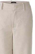 Beige Melange Wide Leg Corduroy Trousers