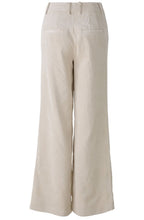 Beige Melange Wide Leg Corduroy Trousers