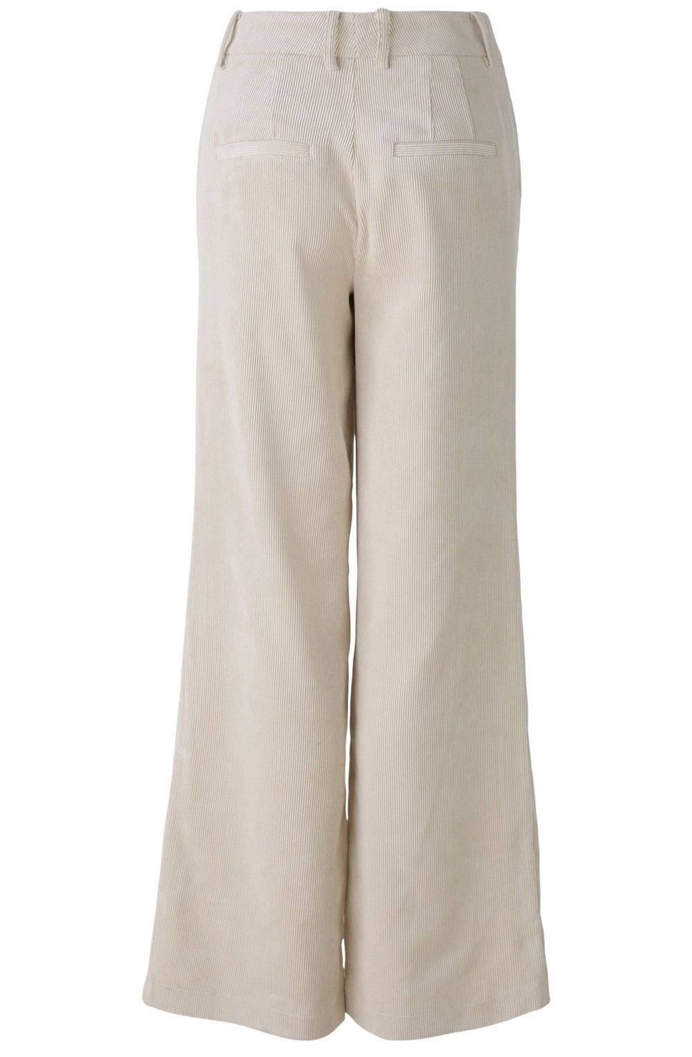 Beige Melange Wide Leg Corduroy Trousers
