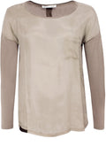 Beige Silky Front Top