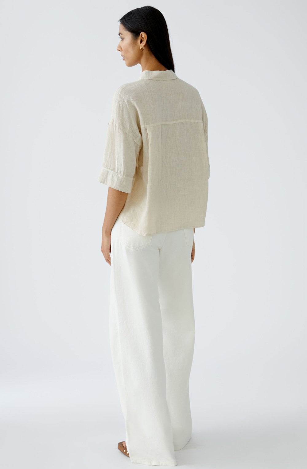 Biscuit Linen Box Blouse