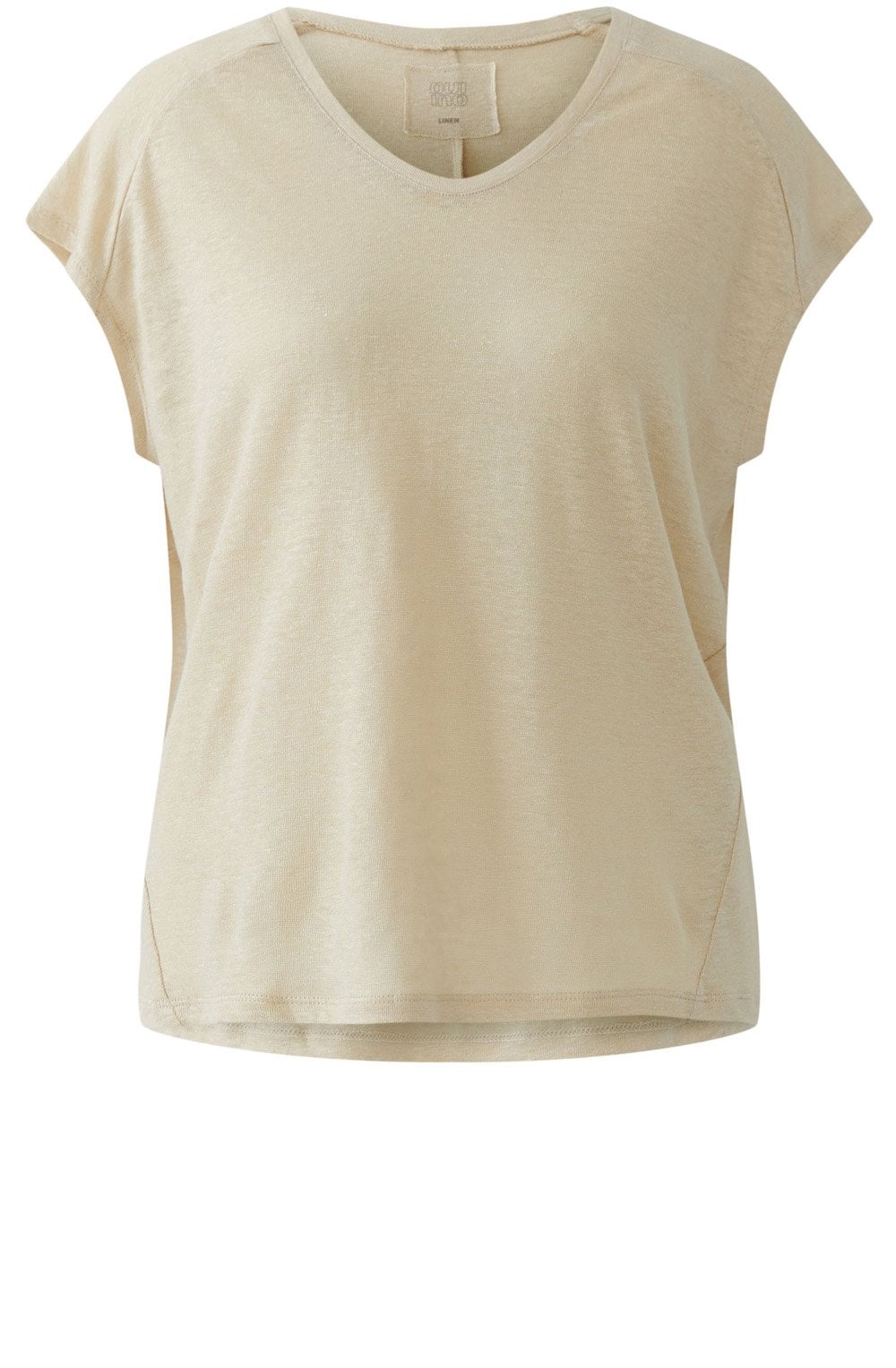 Biscuit Linen V Neck T Shirt