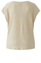 Biscuit Linen V Neck T Shirt